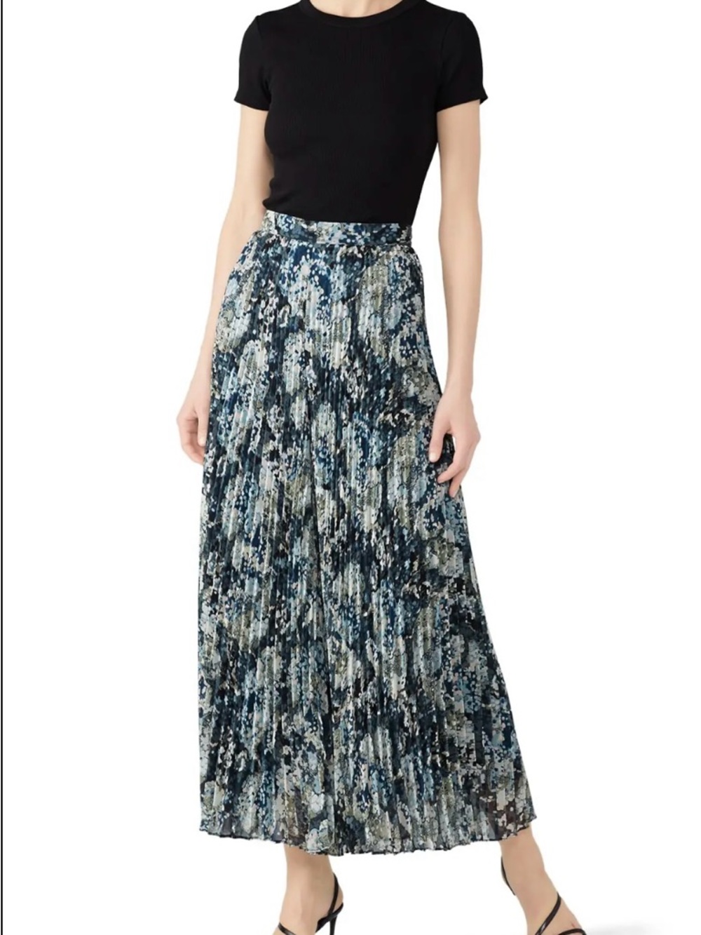Club Monaco Jessyn Lampshade Pleated Wide Leg High Rise Abstract Spring Pants